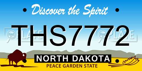THS7772 North Dakota License Plate