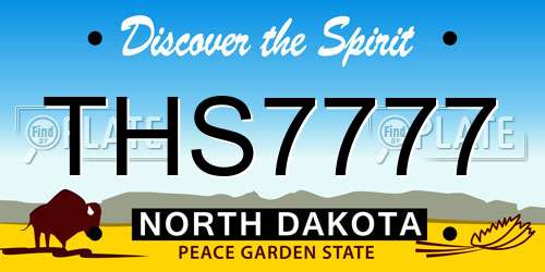 THS7777 North Dakota License Plate