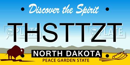 THSTTZT North Dakota License Plate