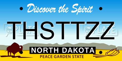 THSTTZZ North Dakota License Plate