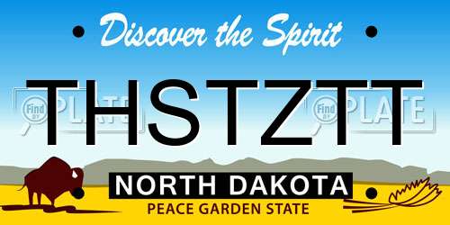 THSTZTT North Dakota License Plate