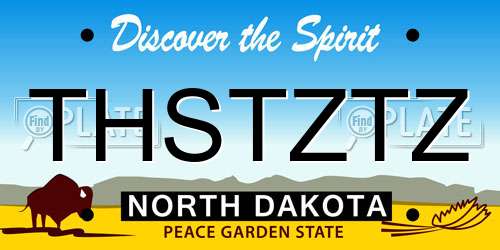 THSTZTZ North Dakota License Plate