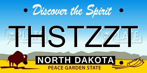 THSTZZT North Dakota License Plate