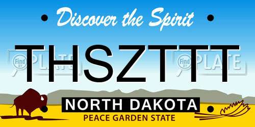 THSZTTT North Dakota License Plate
