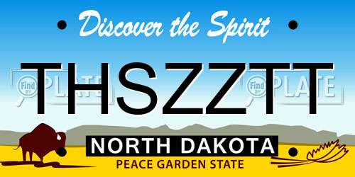 THSZZTT North Dakota License Plate