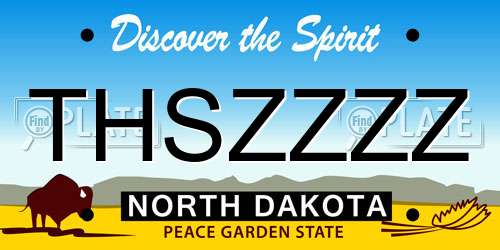 THSZZZZ North Dakota License Plate