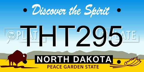 THT295 North Dakota License Plate