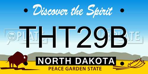 THT29B North Dakota License Plate