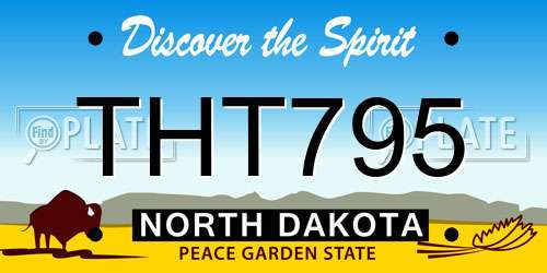 THT795 North Dakota License Plate