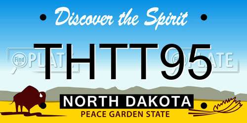 THTT95 North Dakota License Plate
