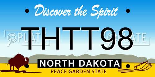 THTT98 North Dakota License Plate