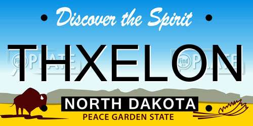 THXELON North Dakota License Plate