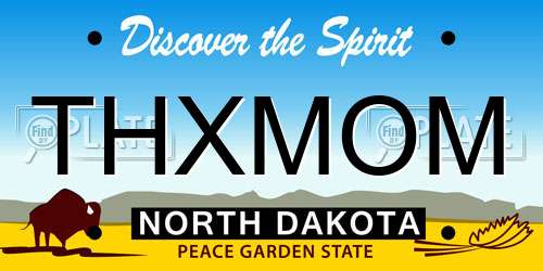 THXMOM North Dakota License Plate
