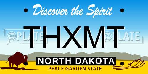 THXMT North Dakota License Plate