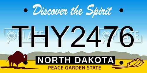THY2476 North Dakota License Plate