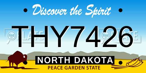 THY7426 North Dakota License Plate