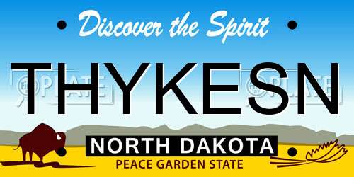 THYKESN North Dakota License Plate
