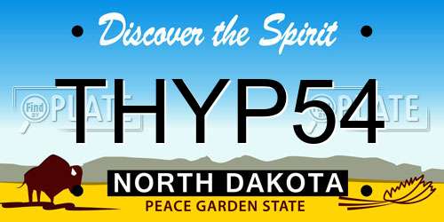 THYP54 North Dakota License Plate
