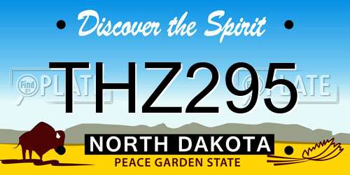 THZ295 North Dakota License Plate