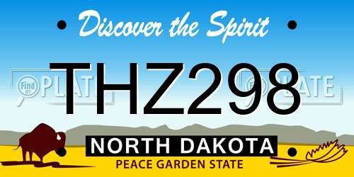 THZ298 North Dakota License Plate