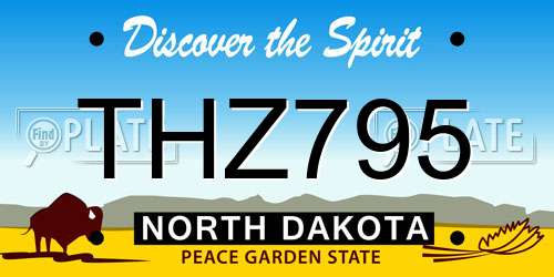THZ795 North Dakota License Plate