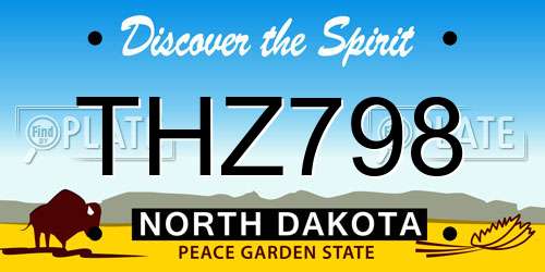 THZ798 North Dakota License Plate