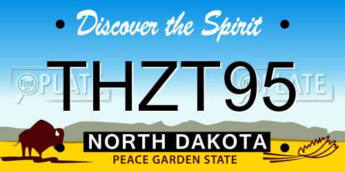 THZT95 North Dakota License Plate