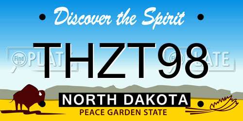 THZT98 North Dakota License Plate