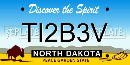 TI2B3V North Dakota License Plate