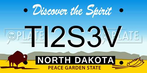 TI2S3V North Dakota License Plate