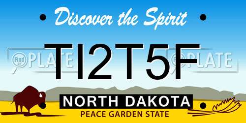 TI2T5F North Dakota License Plate
