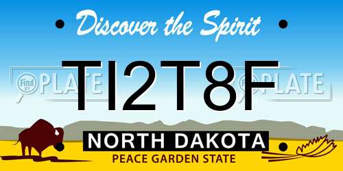 TI2T8F North Dakota License Plate