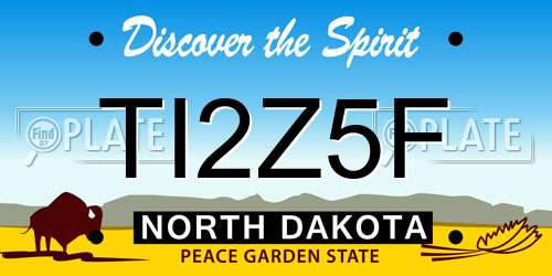 TI2Z5F North Dakota License Plate
