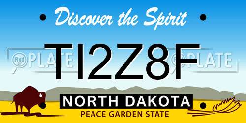 TI2Z8F North Dakota License Plate