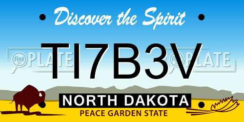 TI7B3V North Dakota License Plate