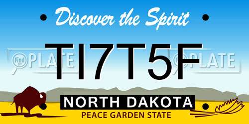 TI7T5F North Dakota License Plate