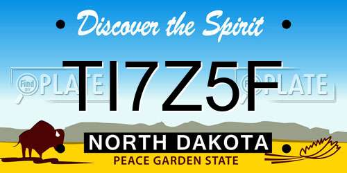 TI7Z5F North Dakota License Plate