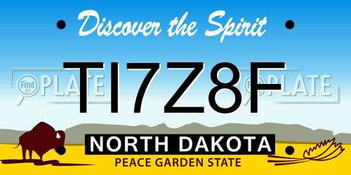 TI7Z8F North Dakota License Plate