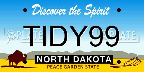 TIDY99 North Dakota License Plate
