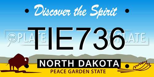 TIE736 North Dakota License Plate