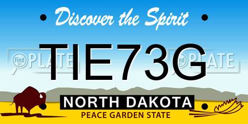 TIE73G North Dakota License Plate