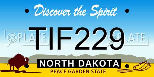 TIF229 North Dakota License Plate