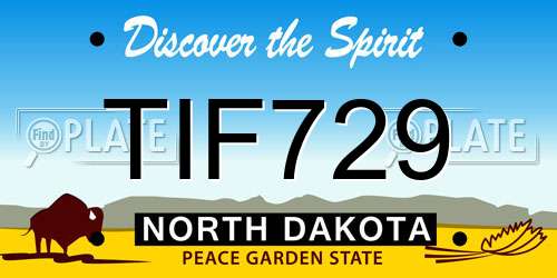 TIF729 North Dakota License Plate