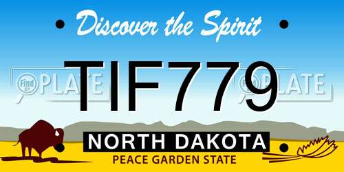 TIF779 North Dakota License Plate