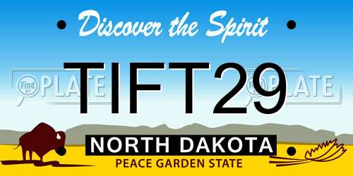 TIFT29 North Dakota License Plate