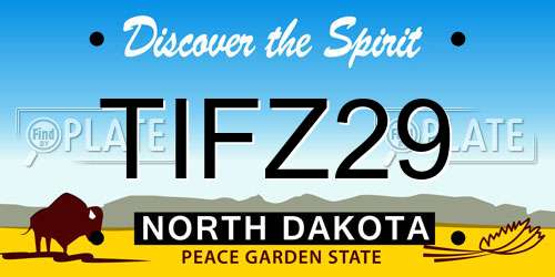 TIFZ29 North Dakota License Plate