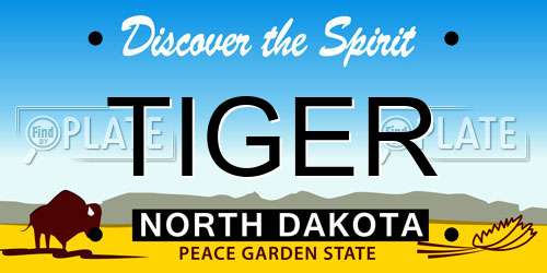 TIGER North Dakota License Plate