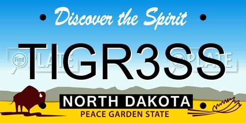 TIGR3SS North Dakota License Plate