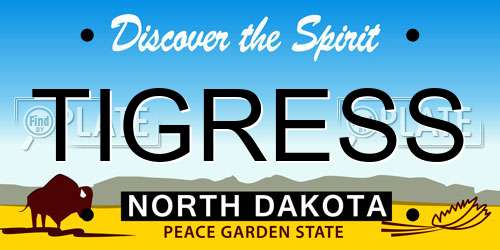 TIGRESS North Dakota License Plate