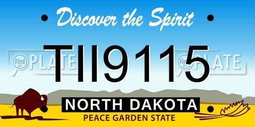 TII9115 North Dakota License Plate